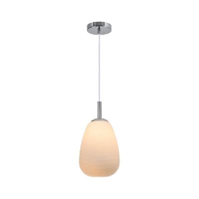alfredo glass modern elegant pendant lamp ceiling light - chrome