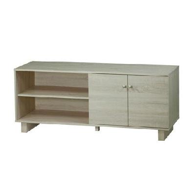 alicia compact lowline 2 doors entertainment unit tv stand - white oak