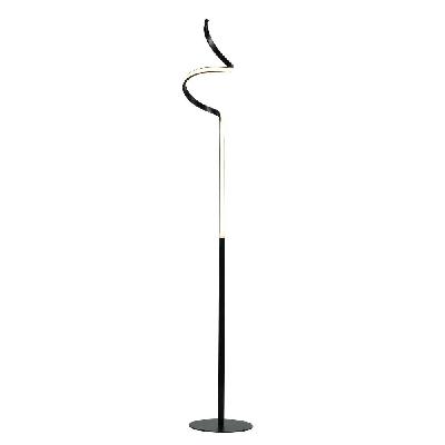 allison led elegant modern spiral floor lamp light - black
