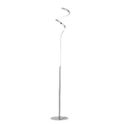 allison led elegant modern spiral floor lamp light - chrome