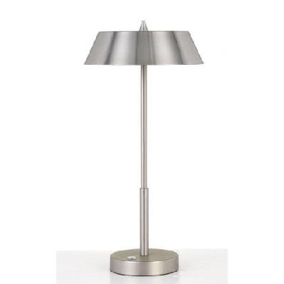 allure modern table desk lamp light metal silver nickel matte