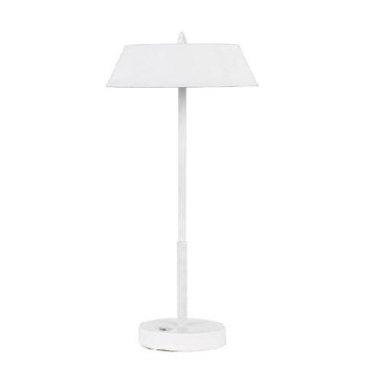 allure modern table desk lamp light metal silver white matte