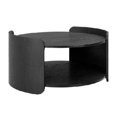 amara modern wooden round coffee tea table black