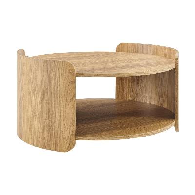 amara modern wooden round coffee tea table oak