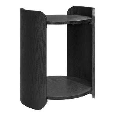 amara wooden modern round side end lamp table black