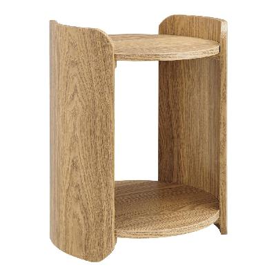 amara wooden modern round side end lamp table oak