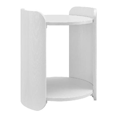 amara wooden modern round side end lamp table white