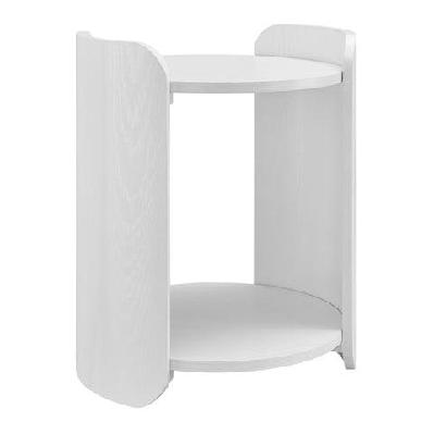 amara wooden modern round side end lamp table white