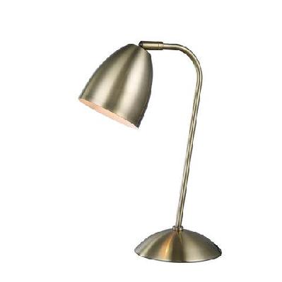 ambi view accent touch table office desk lamp light metal shade - antique brass