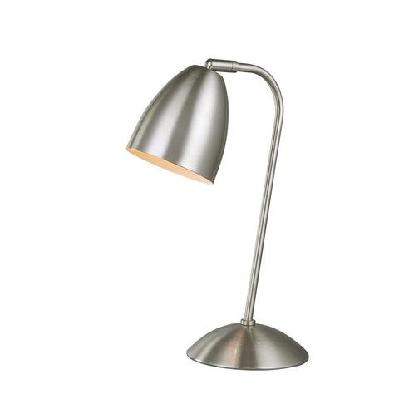 ambi view antique accent touch table office desk lamp light metal shade - satin chrome