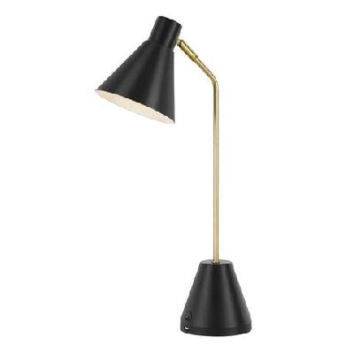 ambia modern table desk lamp light metal brass black matte