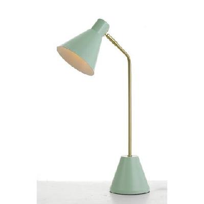 ambia modern table desk lamp light metal brass green matte