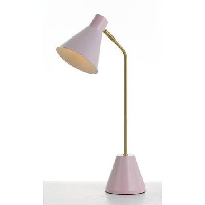 ambia modern table desk lamp light metal brass pink matte