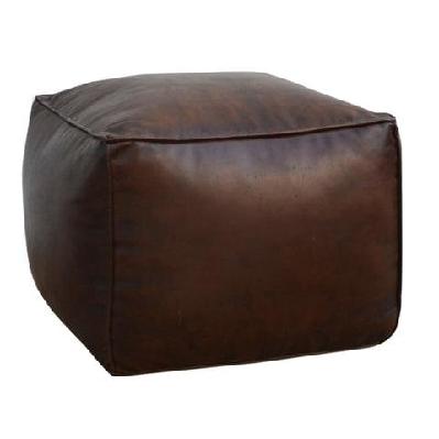 amelia pu leather vintage rustic square foot stool ottoman brown