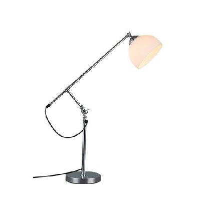 amory chrome metal base glass shade desk table light lamp opal