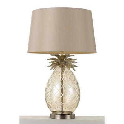 ananas modern table desk lamp light glass metal gold champagne nickel