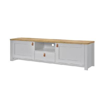 anera wooden tv stand entertainment unit 180cm - oak/light grey