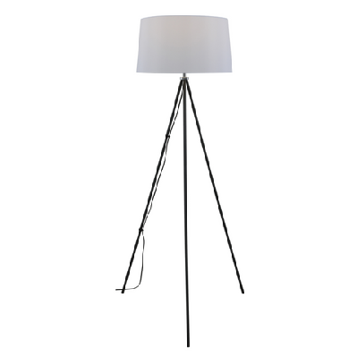 anna modern standing floor lamp light metal fabric white dark grey matte sand
