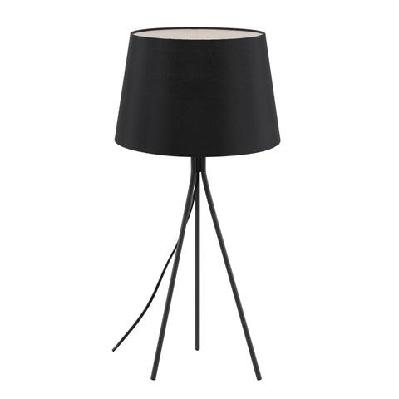 anna modern table desk lamp light metal fabric black dark grey matte sand