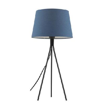 anna modern table desk lamp light metal fabric blue dark grey matte sand