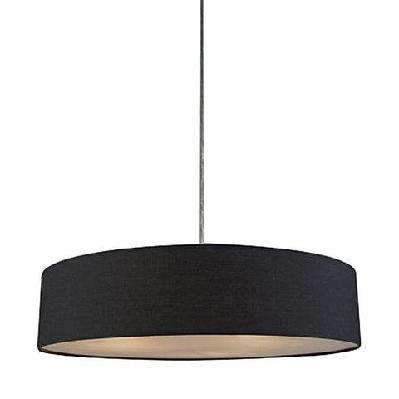 apollo hanging pendant lamp fabric shade - black