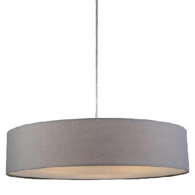 apollo hanging pendant lamp fabric shade - grey