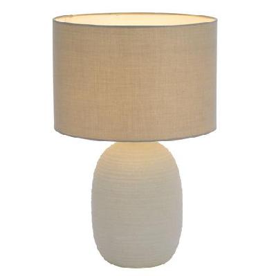 arbro modern table desk lamp light ceramic fabric grey