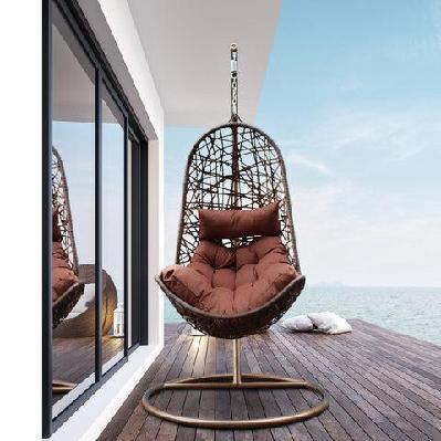 arcadia furniture egg chair - brown and coffee