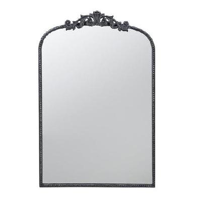 arch ornate metallic ready hang wall mirror 61x92cm acanthus leaf design