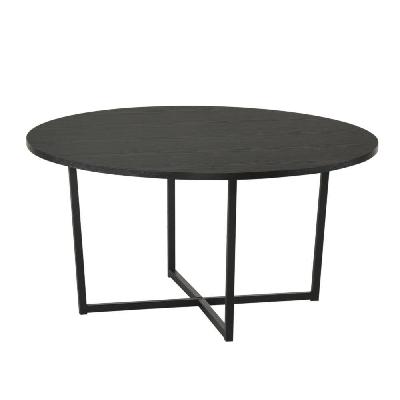 archie round wooden coffee table 80cm - black