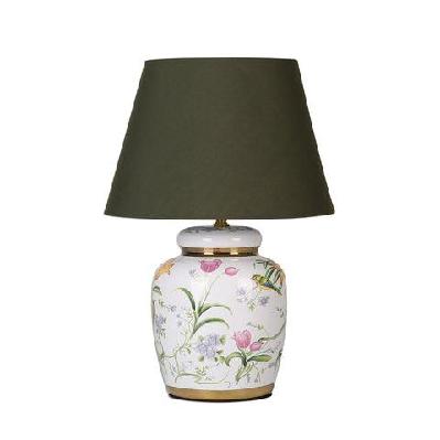ares classic chinese style ceramic base desk table light lamp  white/decal