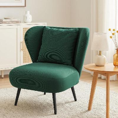armchair accent chair lounge tub sofa couch corduroy velvet green