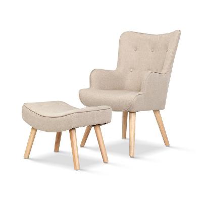 armchair lounge chair fabric sofa accent chairs and ottoman beige