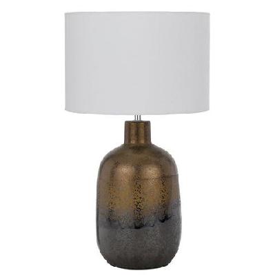 arthur modern table desk lamp light fabric ceramic rusty white gloss
