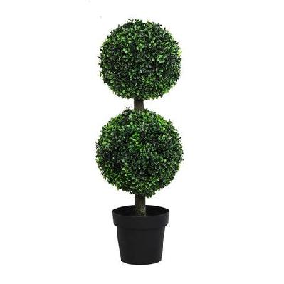 artificial double ball boxwood trees | 90cm faux greenery for indoor and outdoor use