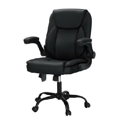 artiss 2 point massage office chair leather mid back black