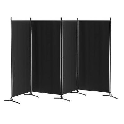 artiss 4 panel room divider screen 345x180cm fabric black