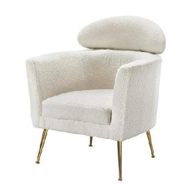 artiss armchair boucle fabric white yoli