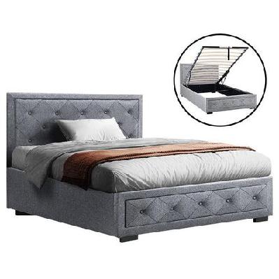 artiss bed frame king single size gas lift base with storage mattress fabric