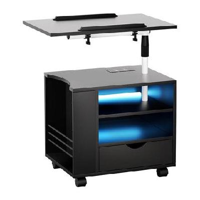 artiss bedside table charging usb ports led - tala black
