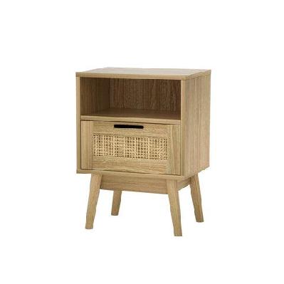 artiss bedside tables rattan drawers side table nightstand storage cabinet wood