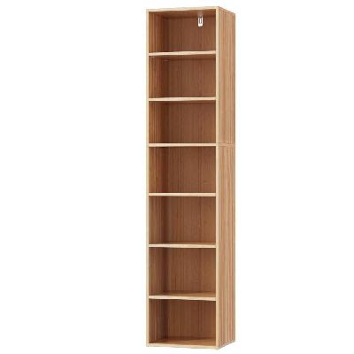 artiss bookshelf 7 tiers milo pine