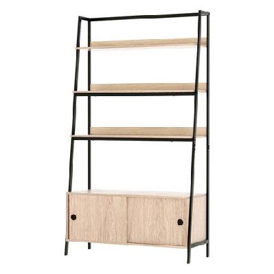 artiss bookshelf with cabinet mira oak