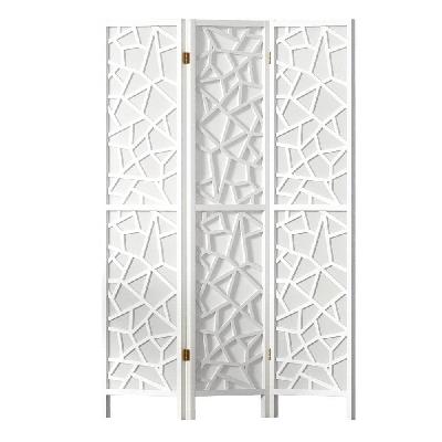 artiss clover room divider screen privacy wood dividers stand 3 panel white