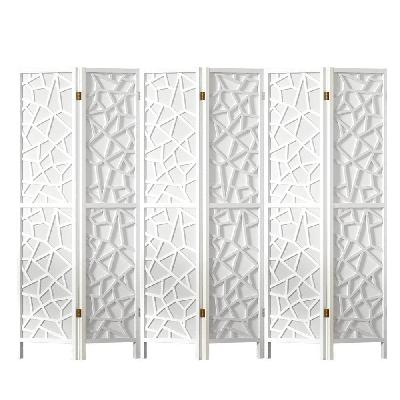 artiss clover room divider screen privacy wood dividers stand 6 panel white