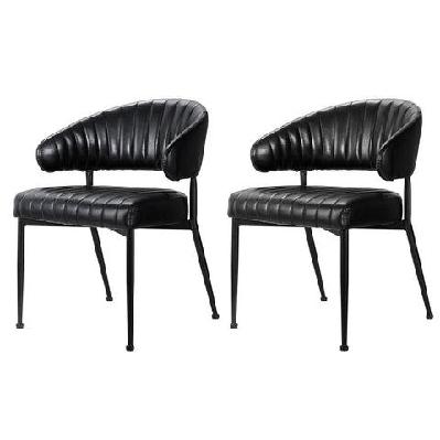 artiss dining chairs black pu leather yolanda