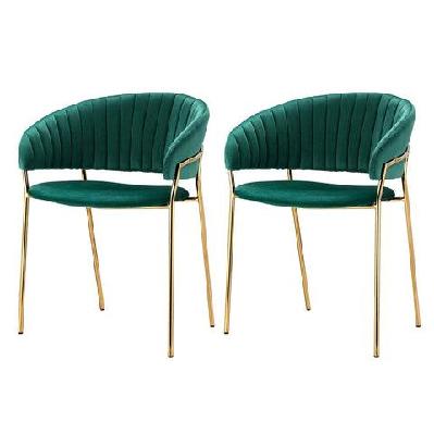 artiss dining chairs green velvet upholstered set of 2 dalia