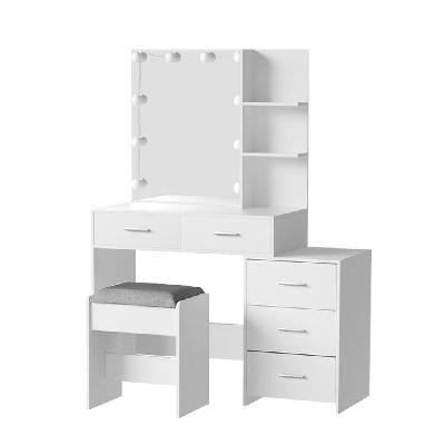 artiss dressing table led 10 bulbs makeup mirror stool set vanity desk white
