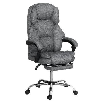 artiss executive office chair fabric footrest grey