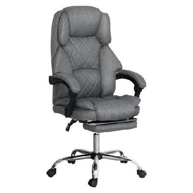 artiss executive office chair fabric footrest grey
